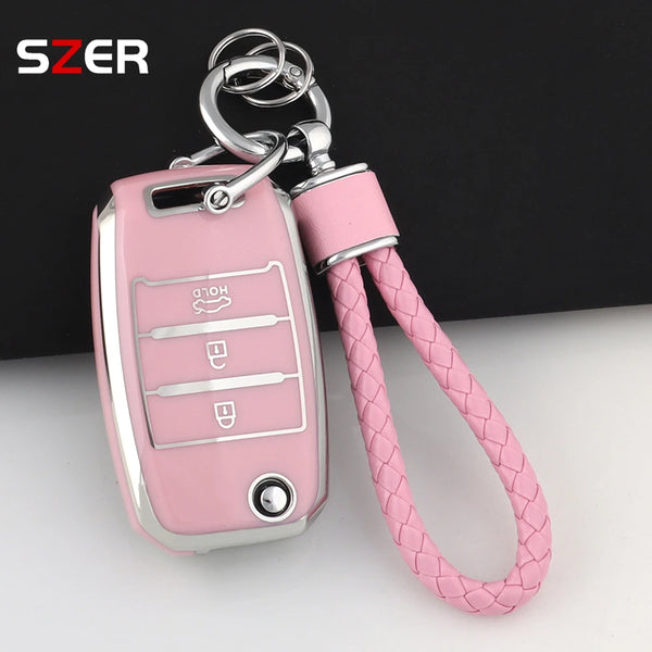 3 4 Buttons TPU Car Flip Key Case Cover Shell For KIA Rio 3 Ceed Cerato K2 K3 K4 Sportage Picanto Optima Sorento Forte Stinger